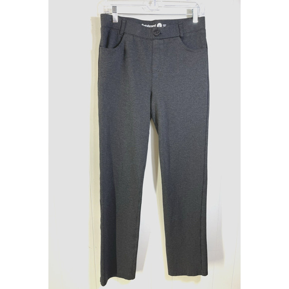 BETABRAND Straight Leg Stretch Knit Dress Pants Gray Heather Size Medium Pockets - Picture 1 of 10